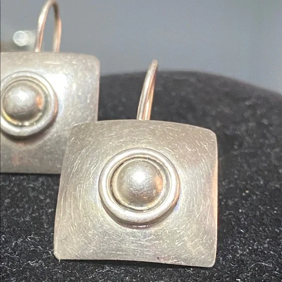 Vintage 925 silver Mexico dangle pierced earrings jewelry - Picture 4 of 13